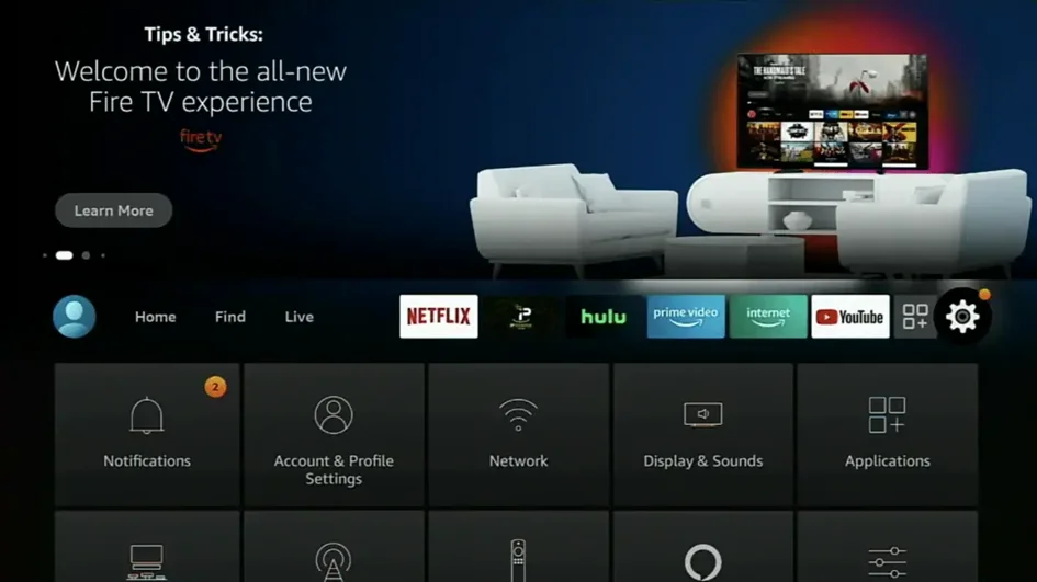 Home Screen of  Fire TV Stick