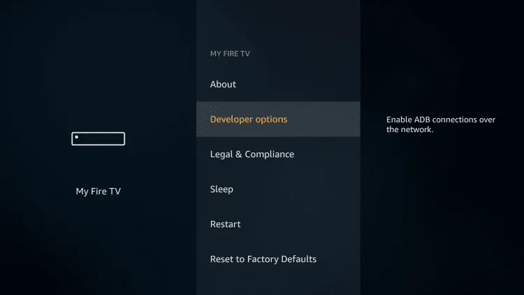 Fire TV Developer Options